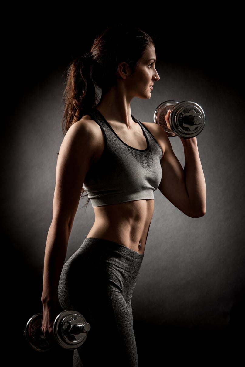 Atractive Fit Woman Works Out